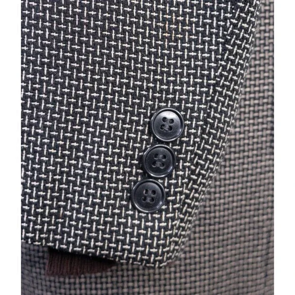 MANI Vintage Sport Coat Jacket Blazer Men Size 42R Textured Two Button WOOL - Picture 9 of 16
